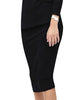 Ribbed Pencil Skirt In Black - thumbnail