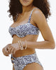 Riley Leopard-Print Bustier Underwire Bikini Top In Black/White Leopard - thumbnail