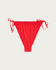 Ruched String Bikini Bottom In Ruby - thumbnail