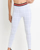 Tartan Print Varsity Highwaist Legging In White - thumbnail