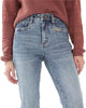 Suzanne Embroidered Pencil Jean In Medium Blue - thumbnail