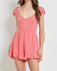 The Hey Ruffled Romper In Sugar Coral - thumbnail