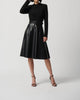 Solid Top Faux Leather Dress In Black - thumbnail