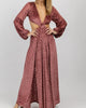 Spotted Velvet Maxi Slit Dress In Mauve - thumbnail