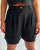 Twill Pleated Shorts In Jet - thumbnail