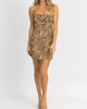 Zebra Satin Cutout Mini Dress In Neutral - thumbnail
