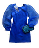 Women'S Organza Sleeve Mini Dress In Cobalt Blue - thumbnail