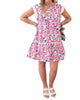 Trimmed Yoke Dress in Pink Rose Print - thumbnail