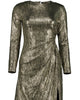 Angelina Cut Out Dress In Gold Metallic - thumbnail