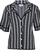 Fiji Knit Top in Black Cream - thumbnail