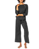 3/4 Sleeve Sleepwear Set in Black - thumbnail