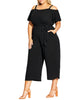 Delilah Cold Shoulder Cropped Jumpsuit - thumbnail