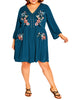 Valencia Floral Appliqué Short Dress - thumbnail