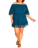 Vienna Lace Off The Shoulder Short Dress - thumbnail