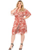 Caroline V-Neck Kimono Wrap Midi Dress - thumbnail