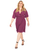 Caroline V-Neck Kimono Wrap Midi Dress - thumbnail