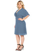 Caroline V-Neck Kimono Wrap Midi Dress - thumbnail