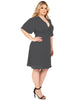 Caroline V-Neck Kimono Wrap Midi Dress - thumbnail