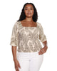 Lyla Palm Print Smocked Top - thumbnail