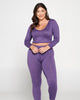 Crop Pullover Hoodie and Sweatpants Set - thumbnail