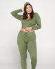Crop Pullover Hoodie and Sweatpants Set - thumbnail