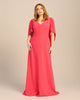 V-Neck Gown with Cape and Open Back - thumbnail