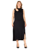 Women's Elegant Cut-Out Knit Jersey Maxi Tank Dress - thumbnail