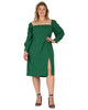Women's Square-Neck Off Shoulder Elegant Midi Dress - thumbnail