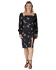 Women's Floral Print Drop Sleeve Midi Dress - thumbnail