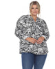 Pleated Long Sleeve Floral Print Blouse - thumbnail