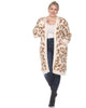 Leopard Print Open Front Sherpa Coat - thumbnail