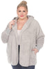 Plush Hooded Cardigan with Pockets - thumbnail