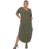 Short Sleeve V-neck Maxi Dress - thumbnail