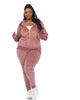 Rhinestone 2 Piece Velour Tracksuit Set - thumbnail