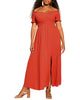 Peyton Criss-Cross Smocked Off The Shoulder Dress - thumbnail