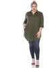 Stretchy Button Down Tunic Top - thumbnail