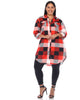 Plaid Button Down Tunic Shirt - thumbnail