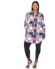 Plaid Button Down Tunic Shirt - thumbnail