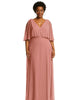 V-Neck Split Sleeve Blouson Bodice Maxi Dress - thumbnail