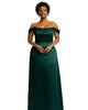 Draped Pleat Off-the-Shoulder Maxi Dress - thumbnail