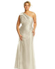 Bow One-Shoulder Satin Trumpet Gown - thumbnail