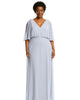 V-Neck Split Sleeve Blouson Bodice Maxi Dress - thumbnail