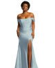 Off-the-Shoulder Corset Stretch Satin Mermaid Dress with Slight Train - thumbnail
