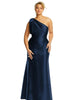 Bow One-Shoulder Satin Trumpet Gown - thumbnail