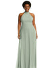 High Neck Halter Backless Maxi Dress - thumbnail