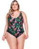 Classic Swimsuit In Cherry Tree Print - thumbnail