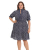 Smocked waist and puff sleeve tiered skirt dress - thumbnail