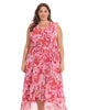 Floral side tie ruffle wrap maxi dress - thumbnail