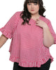 Dominique Blouse Gingham Frills Hi-Low - thumbnail
