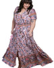 Elise Maxi Dress Bohemian Floral Print Pink - thumbnail